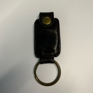 Vintage Coach dark brown Leather Keychain